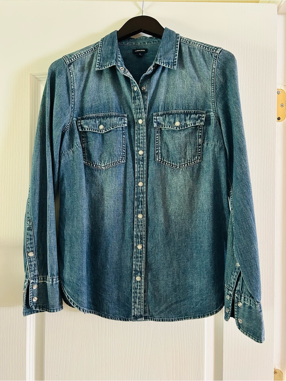 Women’s J. Crew Western Style Button Down with Pearl Snap Buttons Size 6